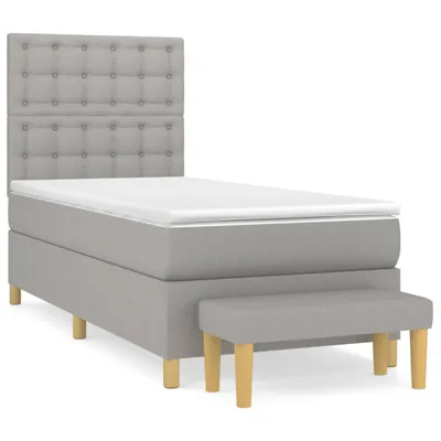 Produktbild von vidaXL Boxspringbett mit Matratze Hellgrau 80x200 cm Stoff