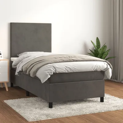 Produktbild von Maison Exclusive - Boxspringbett mit Matratze Dunkelgrau 90x190 cm Samt