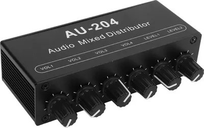 Obrázek produktu pro Stereofonní audio rozbočovač Mini předzesilovač Sluchátkový zesilovač 2cestný vstup 4cestný výstup 3,5 mm