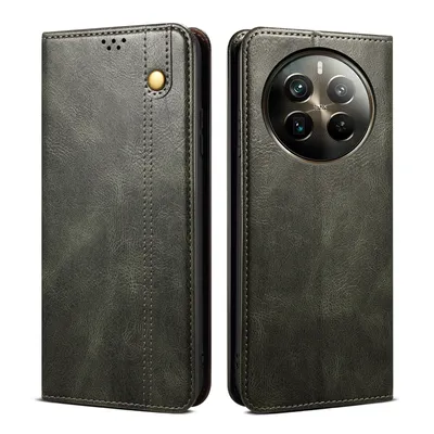 Produktbild von Hülle für Realme 12 Pro/Realme 12 Pro+ Leder Brieftasche Schutzhülle mit Standfunktion Grün