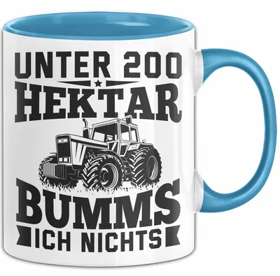 Produktbild von Landwirt Tasse Geschenk Unter 200 Hektar Bumms Ich Nichts Bauer Traktor Becher (Blau)