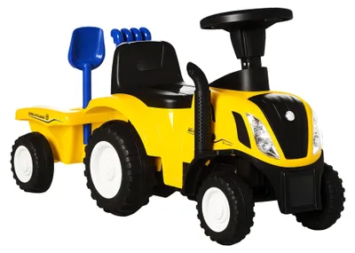 Produktbild von HOMCOM Sitzbagger NEW Holland mit Lenkrad für Kinder 1-3 Jahre Gelb