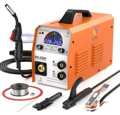 Imagen del producto de Máquina de soldar MIG 250A 5 en 1 Puls - Sinergética, con pantalla LED digital, para trabajos de metalurgia