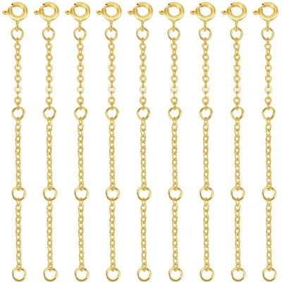 Kettenverlängerung 9er-Set 18K vergoldet 7-8 cm mit Karabinerverschluss