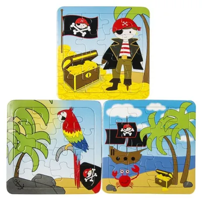Produktbild von 3er Set Piraten Puzzle für Kinder - 16 Teile