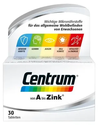 Produktbild von Centrum von A bis Zink Tabletten, 30 St. Tabletten