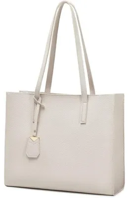 Productafbeelding van Damen handtas, shopper, groot, kunstleer, beige, afmetingen: L36,5 cm x H30 cm x B11 cm, met rits