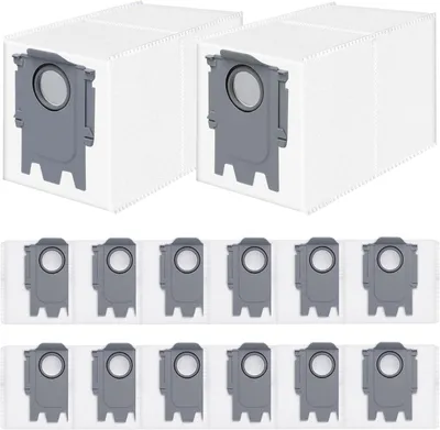 Produktbild von 14 Stück Staubbeutel für Roborock Q Revo/Saros 10/10R/S8 MaxV/QV 35A/Qrevo S5V/QV35S/Z70/Qrevo/S/Qrevo Pro/Plus/MaxV/Master/Curv/Edge/S5X/Qrevo Edge S5A/Qrevo Slim Roboter Staubsauger Zubehör Teile
