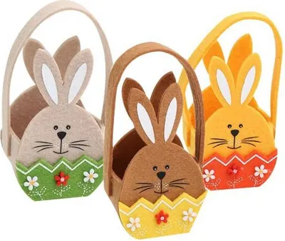 Image de Panier en feutre - joyeux lapin
