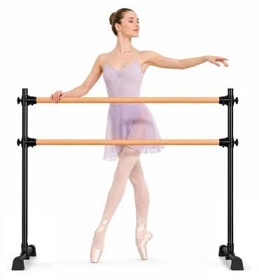 Image de Barre de ballet autoportante - Barre de gymnastique réglable en hauteur - 1,2 m - Noir