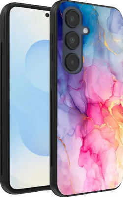 Produktbild von Smartphonica Handyhülle Passend für Samsung Galaxy S25 mit Marmordruck - TPU Rückseitenschutzhülle Marmordesign - Regenbogen