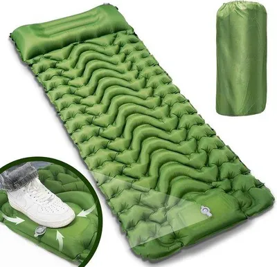 Produktbild von Wasserdichtes Camping-Luftbett mit Kissen und Fußpumpe