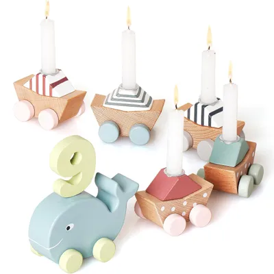 Imagen del producto de Tren de cumpleaños de madera para niños