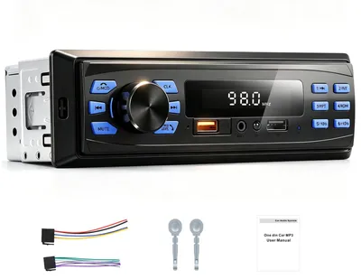 Zdjęcie produktu dla Radio samochodowe 1DIN z Bluetooth, funkcją zestawu głośnomówiącego i możliwością ładowania urządzeń przez USB
