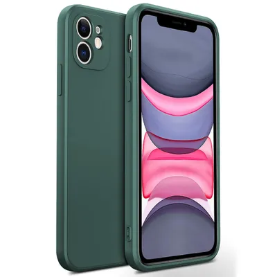 Obrázek produktu pro iPhone 11 Pouzdro, Tekuté Silikonové Gumové Pouzdro, Nárazuvzdorné a Odolné proti Poškrábání pro iPhone 11 Nachtgrün