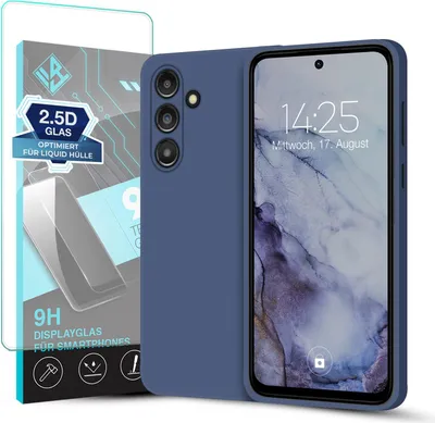 Produktbild von Hülle für Samsung Galaxy S23+ mit 9H Displayglas Displayschutz Plus Case Cover Bumper Silikon Softgrip Schutzhülle Farbe: Lavendelblau