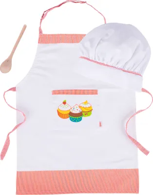 Zdjęcie produktu dla goki 51678 Zestaw do gotowania, fartuch: W= 41 cm, H= 55,7 cm, wielokolorowy, 3-częściowy (1 zestaw)