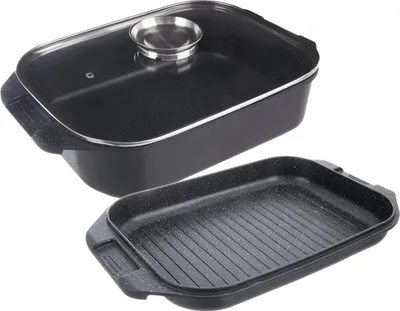 Zdjęcie produktu dla Brytfanna granitowa z pokrywką 3w1 GRANDE 41x26x15 cm, 7 l