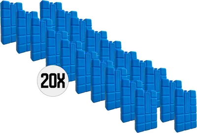 Obrázok produktu pre Chladiace vložky 400 g, 20 ks, modrá, 16x9x3.2 cm, pre kempovanie