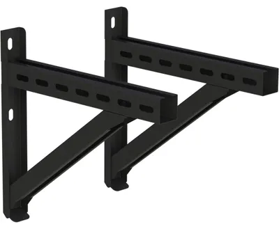 Produktbild von Jeremias DW-Black Wandstütze Typ I 350mm mit Querträger für doppelwandige Abgasanlage schwarz matt Edelstahl