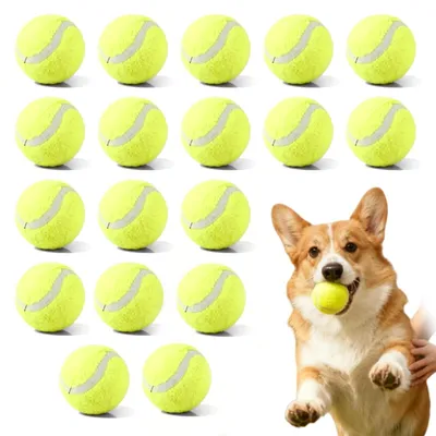 Image de Petites balles de tennis pour chiens - 18 pièces de 5 cm - Idéales pour les jouets et les lanceurs de balles