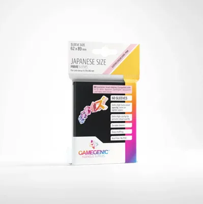 Produktbild von Gamegenic - PRIME Japanese Sized Sleeves Black (60 Sleeves)