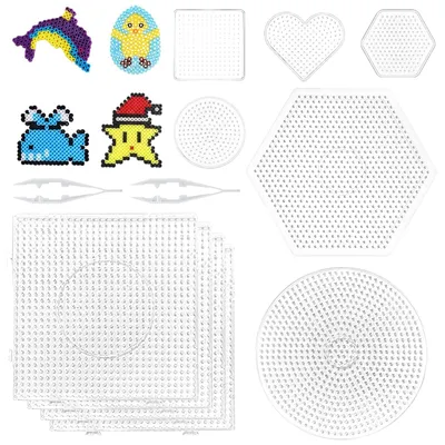 Produktbild von Set mit 10 Auflegeplatten für Perlenbilder, ideal für kreative DIY-Projekte