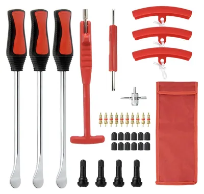 Imagen del producto de Kit de herramientas para neumáticos de 36 piezas, extractor de neumáticos portátil, juego de herramientas para el cambio de neumáticos