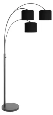 Produktbild von Steinhauer - stehlampe - Sparkled Light - schwarz - leinen metall - bogenlampe - E27 - 3977ZW