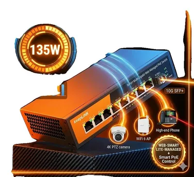 Immagine prodotto di Switch di rete, 9 porte, 2.5G PoE, uplink 10G, 8 porte 2.5G PoE, 1 porta 10G SFP