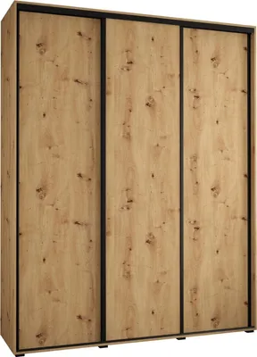 Produktbild von MEBLE KRYSPOL Davos 1 Schrank, drei Türen - 235,2x200x45 cm - Artisan  Artisan Schwarz