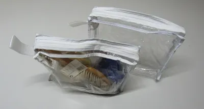Produktbild von 2er Set Kulturbeutel Kulturtasche Kosmetikbeutel Kosmetiktasche transparent