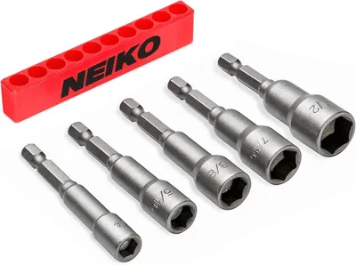 Immagine prodotto di NEIKO 10066A, set di chiavi a bussola magnetiche, 6,35 mm (1/4 di pollice), a esagono