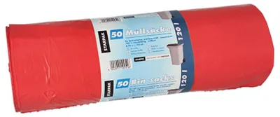 Produktbild von 50 Müllsäcke, LDPE 120 l 110 cm x 70 cm rot