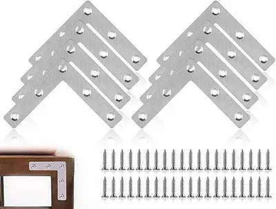 Produktbild von Edelstahl L-Winkelverbinder Set für Möbelstärkung