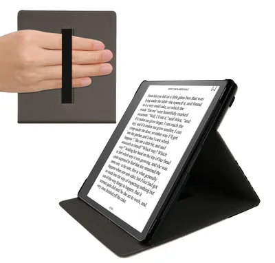Obrázok produktu pre kwmobile Kryt kompatibilný s Amazon Kindle Scribe (2022/2024) Kryt - puzdro s pútkom a stojanom - Galaxy Tree Meadow Blue Grey Black