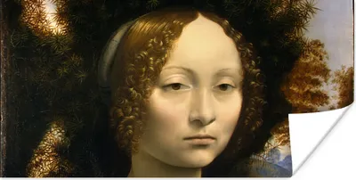 Produktbild von MuchoWow® Poster Ginevra de' Benci - Leonardo da Vinci 120x60 cm - Bild