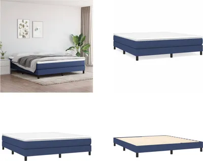 Produktbild von vidaXL Boxspringbett Blau 180x200 cm Stoff - Boxspringbett - Boxspringbetten - Bett - Schlafzimmermöbel