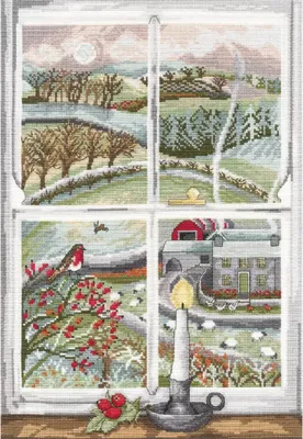 Produktbild von Bothy Threads Kreuzstich-Set „Rosehip Window“, XDD7, 25 x 36 cm, zum Selbermachen