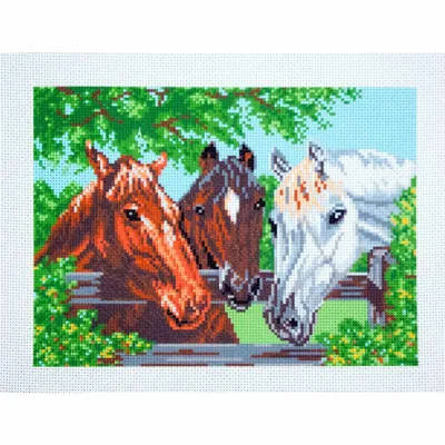 Immagine prodotto di CdA Aida stampata per punto croce "Tre cavalli" PA0100, 18 x 24 cm
