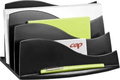 Obrázek produktu pro cep 1003500161 CEP Stojan na dopisy ELLYPSE OWA, 3 přihrádky, polystyren, černý