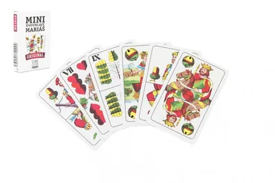 Image de Jeu de cartes Mariáš MINI à deux têtes, 32 cartes, dans une boîte en carton de 5 x 7 cm