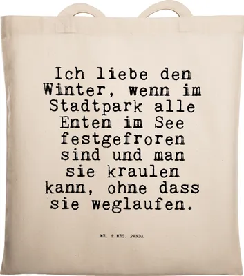 Produktbild von Mr. & Mrs. Panda Shopping Tasche Ich liebe den Winter,... - Transparent - Geschenk, Uni, Winterwetter, Weihnachten, Spruch Sprüche Weisheiten Zitate Lustig Weisheit Worte