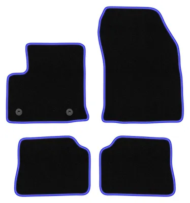 Produktbild von Velours-Fußmatten für Citroen e-C4 2021- (Schrägheck) – 4-tlg, Schwarz/Blau, passgenau – Wielganizator CARLUX