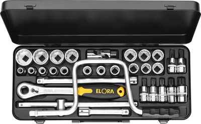 Produktbild von Elora Steckschlüssel-Satz 1/2", 12-kant+XZN, 31-teilig 10-32 mm, ELORA-770-LXZNU