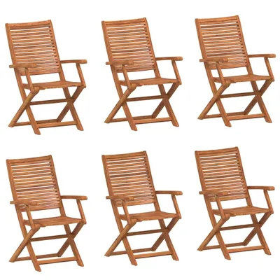 Image de vidaXL Chaises de jardin 6 pcs. Pliable 57x66x95 cm Bois massif Acacia