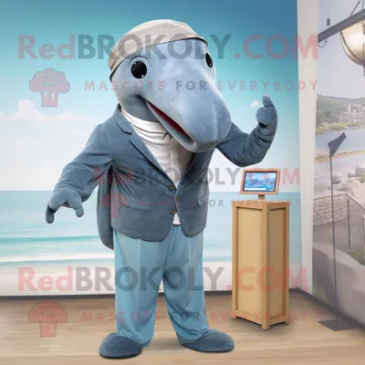 Produktbild von Grauwal REDBROKOLY Maskottchen kostüm mit Strampler und Krawattennadeln