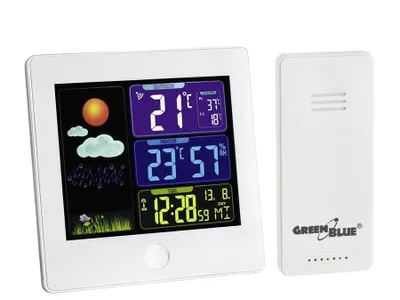 Immagine prodotto di Stazione meteo wireless con display a colori Sensore per esterni Igrometro Termometro Sveglia GB521
