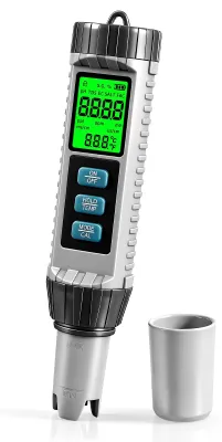 8-in-1 pH-Meter, TDS/EC/Salz/ORP/SG/Chlor/Temperatur-Tester