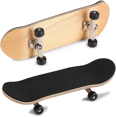 Produktbild von Mini Fingerboard Skateboard Set, 1 Stück, Ahornholz, schwarz, für Fingerspiele